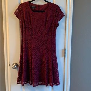 Lace burgundy dress